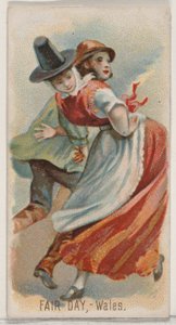Fair Day, Wales, a Holidays N80 sorozatból Duke márkájú cigarettákhoz, 1890., 1890. alkotó: George S. Harris and Sons