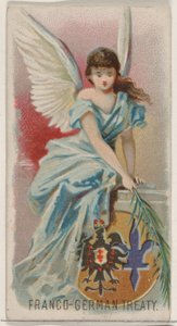 Francia-német szerződés, a Holidays N80 sorozatból a Duke márkájú cigarettákhoz, 1890., 1890. alkotó: George S. Harris and Sons