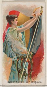 A függetlenség napja, Belgium, Ausztria, a Holidays sorozatból N80 Duke márkájú cigarettához..., 1890.