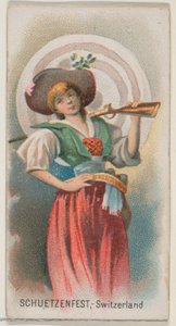 Schuetzenfest, Svájc, a Holidays N80 sorozatból Duke márkájú cigarettákhoz, 1890., 1890.