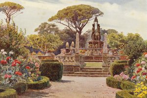 Olasz kertek: Villa Lante in Bagnaja (színes litográfia)