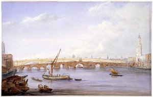 Régi és új London Bridges, London, 1831.
