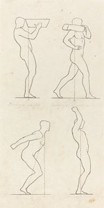 Súly viselése; Felkészülés az ugrásra és leszállásra alkotó: George Scharf after John Flaxman