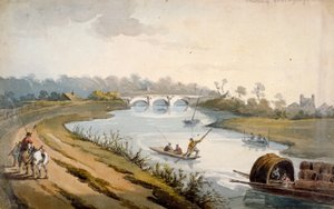 A Temze Chertsey közelében, Surrey államban, 1820