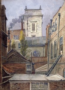 A St George Botolph Lane templom tornya, London City, 1830.