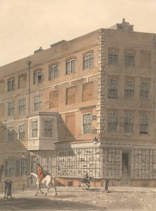 York House, a Villiers Street és a Strand sarkán, Richardson ókori és modern nyomdaraktárával az előtérben
