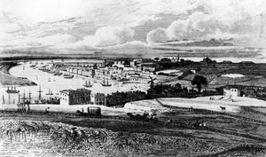 Chatham Dockyard Port Pitt-ből, R. Roffe metszete, megjelent az írországi „Kent története”-ben, 1831-ben alkotó: George Shepherd