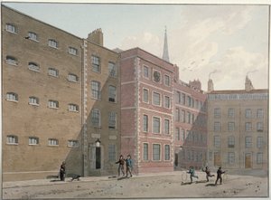 Kilátás a négyszögre Bridewellben, City of London, 1810 alkotó: George Shepherd