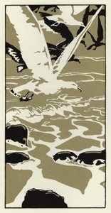A strandról egy nagy fehér sirály jött (színes litho) alkotó: George Sheringham
