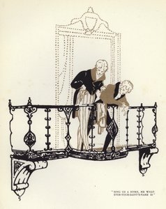 Illusztráció A boldog képmutatóhoz, Max Beerbohm (színes litó) alkotó: George Sheringham