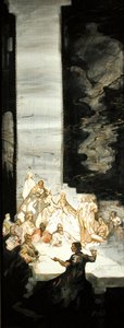 A Tale of Kynon, Clydno fia, amikor Arthur király Caerllan upon Uskban volt (akvarell testfestékkel és aranyfestékkel selyemre)