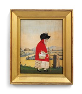 A lúd nő egy mérföldkő előtt, 1840 körül (vágott filc) (2563144-es pár) alkotó: George Smart