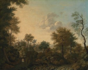 Egy kilátás állítólag Arundel közelében, Sussexben, alakokkal egy sávban alkotó: George Smith