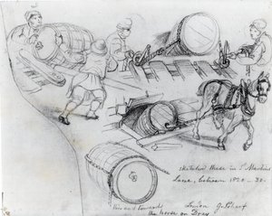 Kocsisok és ló, 1820-30 körül