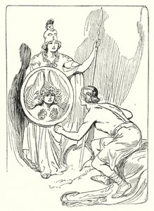 Perseus: "A pajzs tükrében egy arc jelent meg" (litho) alkotó: George Soper