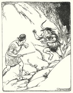 Thészeusz: "Soha nem látott még ilyen furcsa vadállatot" (litho) alkotó: George Soper