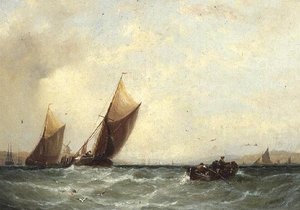 Horgászcsónakok a holland partoknál alkotó: George Stainton