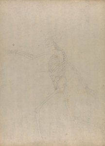 Emberi csontváz, oldalnézet (a hasi zsigereket bemutató, kiadatlan táblázat kulcsfigurájának tanulmányozása) alkotó: George Stubbs