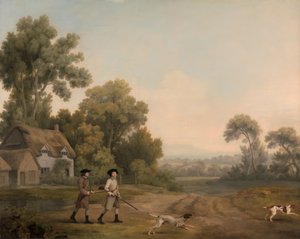 Két úriember lövöldözni megy, két úriember lövöldözni, 1768. alkotó: George Stubbs