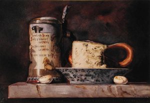 Csendélet Sajttal és Steinnel alkotó: George Thompson Hobbs
