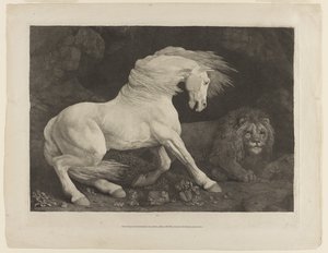 Egy oroszlántól megrémült ló George Stubbs (1724-1806) nyomán