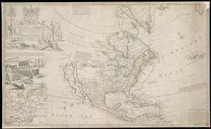 Észak-Amerika térképe, 1720 körül (metszet) alkotó: George Vertue