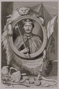 I. Richárd „Coeur de Lion” (1157-99) Anglia királya 1189-től, fontevrault-i emlékművén lévő képmása, a művész által metszett (metszet) alkotó: George Vertue