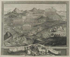A Carberry Hill csatatömbje Edinburgh közelében 1567-ben, 1738 körül alkotó: George Vertue