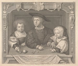 VII. Henrik és Erzsébet, királynőjének három gyermeke, Arthur herceg, Henrik herceg és Margit hercegnő
