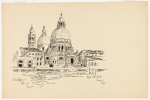 Sta. Maria della Salute, Velence, Olaszország, Utazási vázlat alkotó: George Washington Maher