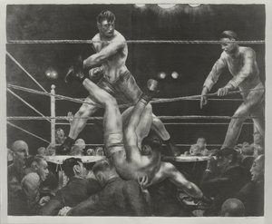 Dempsey és Firpo alkotó: George Wesley Bellows