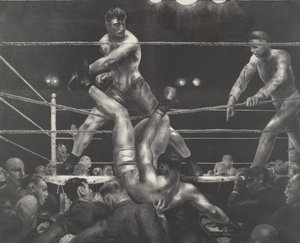 Dempsey és Firpo alkotó: George Wesley Bellows