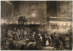 Választások éjszakája Times Square alkotó: George Wesley Bellows