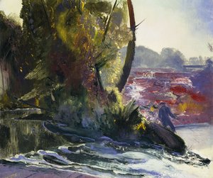 Halász és patak, 1920 alkotó: George Wesley Bellows