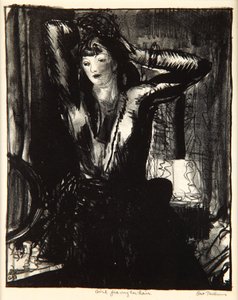 Haját rögzítő lány, 1923-24 alkotó: George Wesley Bellows
