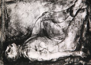 Hanyatt fekvő férfi, akt, 1916 körül