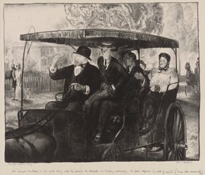 Vasárnap, templomba járás: Emlékek egy vasárnap reggelről az Ohio állambeli Columbusban, 1897 alkotó: George Wesley Bellows