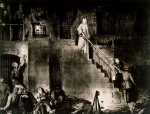 Edith Cavell meggyilkolása alkotó: George Wesley Bellows