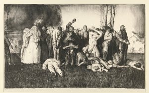 Village Massacre vagy Massacre at Dinant, a WAR sorozatból alkotó: George Wesley Bellows