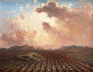 Este a mezőn (olaj, vászon) alkotó: George William Russell