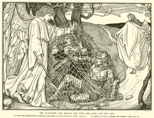 A hízelgő, a Ragyogó ostorral és a Háló (metszet)