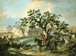 Partridge Shooting, metszett Thomas Rowlandson (1756-1827), pub. J. Harris, 1789 (színes rézkarc) (lásd még: 125724, 125726-27) alkotó: George after Morland