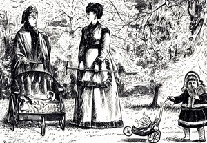 Egy rajzfilm „Öröklés vagy vizionista?” címmel. Illusztrálta: George du Maurier (1834-1896) francia-brit karikaturista és író alkotó: George du Maurier