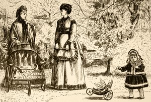 Egy rajzfilm „Öröklés vagy vizionista?” címmel. Illusztrálta: George du Maurier (1834-1896) francia-brit karikaturista és író alkotó: George du Maurier