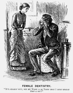 „Női fogászat”, 1879 alkotó: George du Maurier