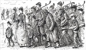 A golf növekvő népszerűsége. alkotó: George du Maurier
