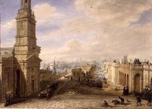 Old London Bridge, mellette az új híd építésével