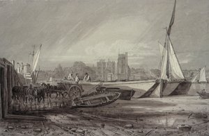 Lambeth palota és templom a Millbankból alkotó: George the Younger Barret