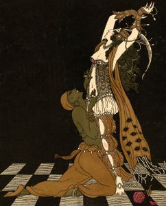 Vaslav Nijinsky és Ida Rubinstein a Schéhérazade-ben alkotó: Georges (after) Barbier