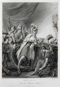 IX. LOUIS, Szent Lajos, Franciaország (metszet) alkotó: Georges (after) Rouget